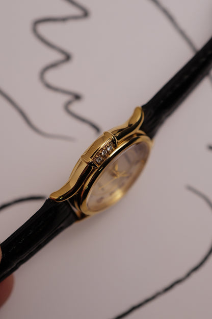 Seiko Exceline Art Deco Diamond Case with Mother of Pearl Dial