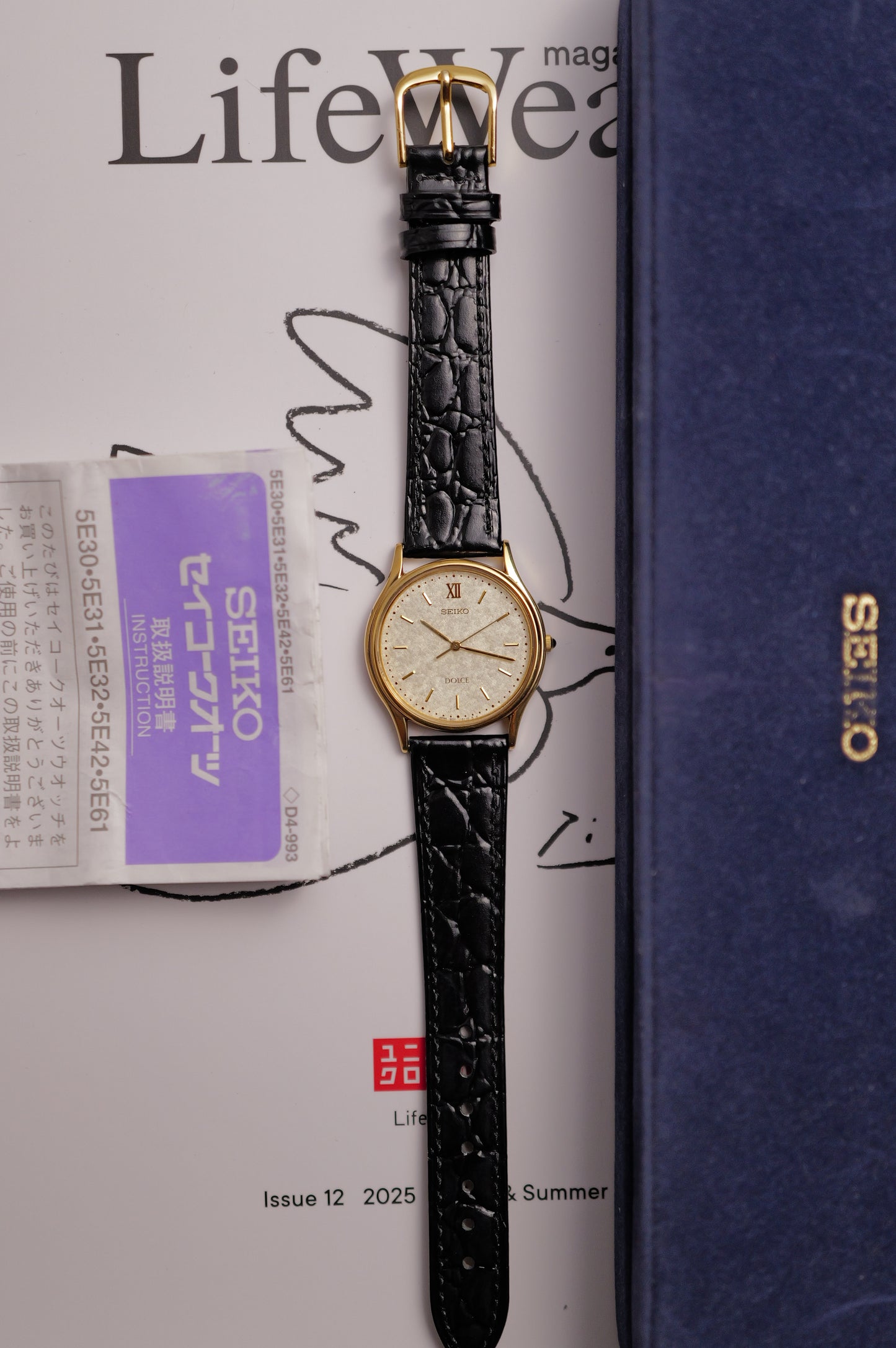 Seiko Dolce Texture Goldflake dial 5E31-6070 20th anniversary commemorative piece full set