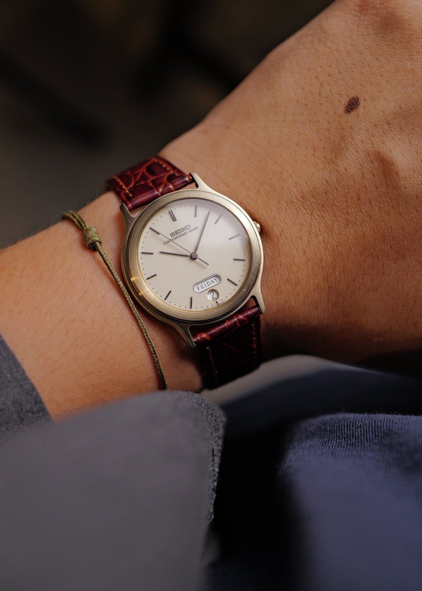 Seiko Contemporary Basic Day Date 5H23 - 6000 (champagne case)