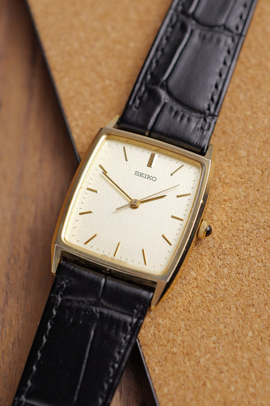 Seiko Tank Tapestry Dial 5p31-5B80 Circa.1990 Commemorative engraving