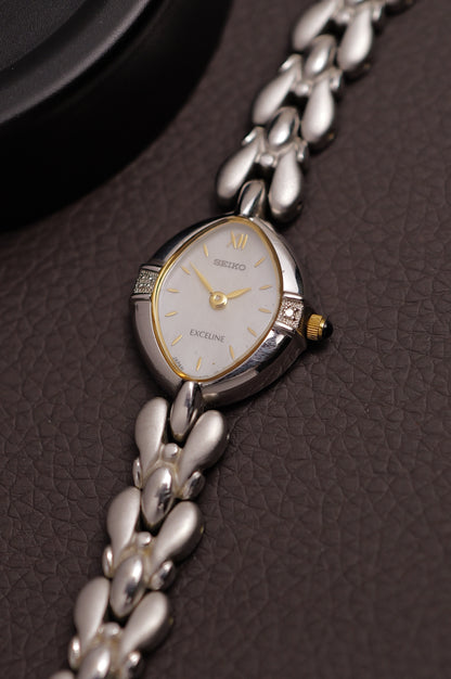 Seiko Exceline Mother of Pearl dial Tear-drop Bracelet 1F20-2J50