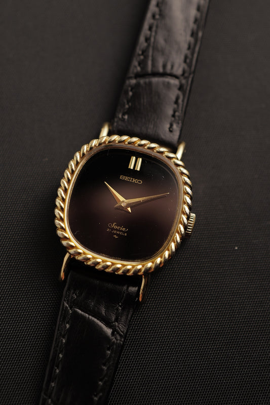 Seiko Socie Art-Deco "Onyx ribbon" Circa.1976