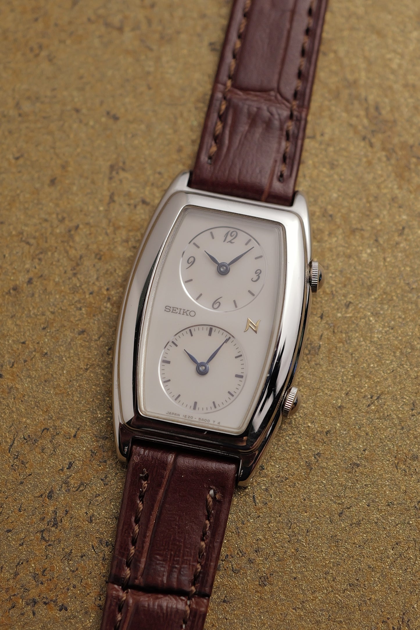 Seiko "Tonneau Dual time" Circa. 1995 in steel