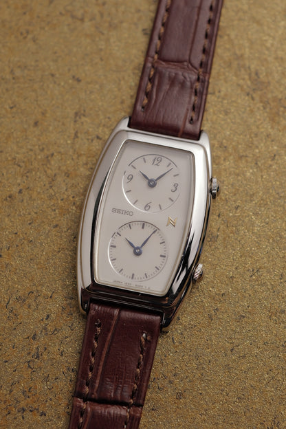 Seiko "Tonneau Dual time" Circa. 1995 in steel