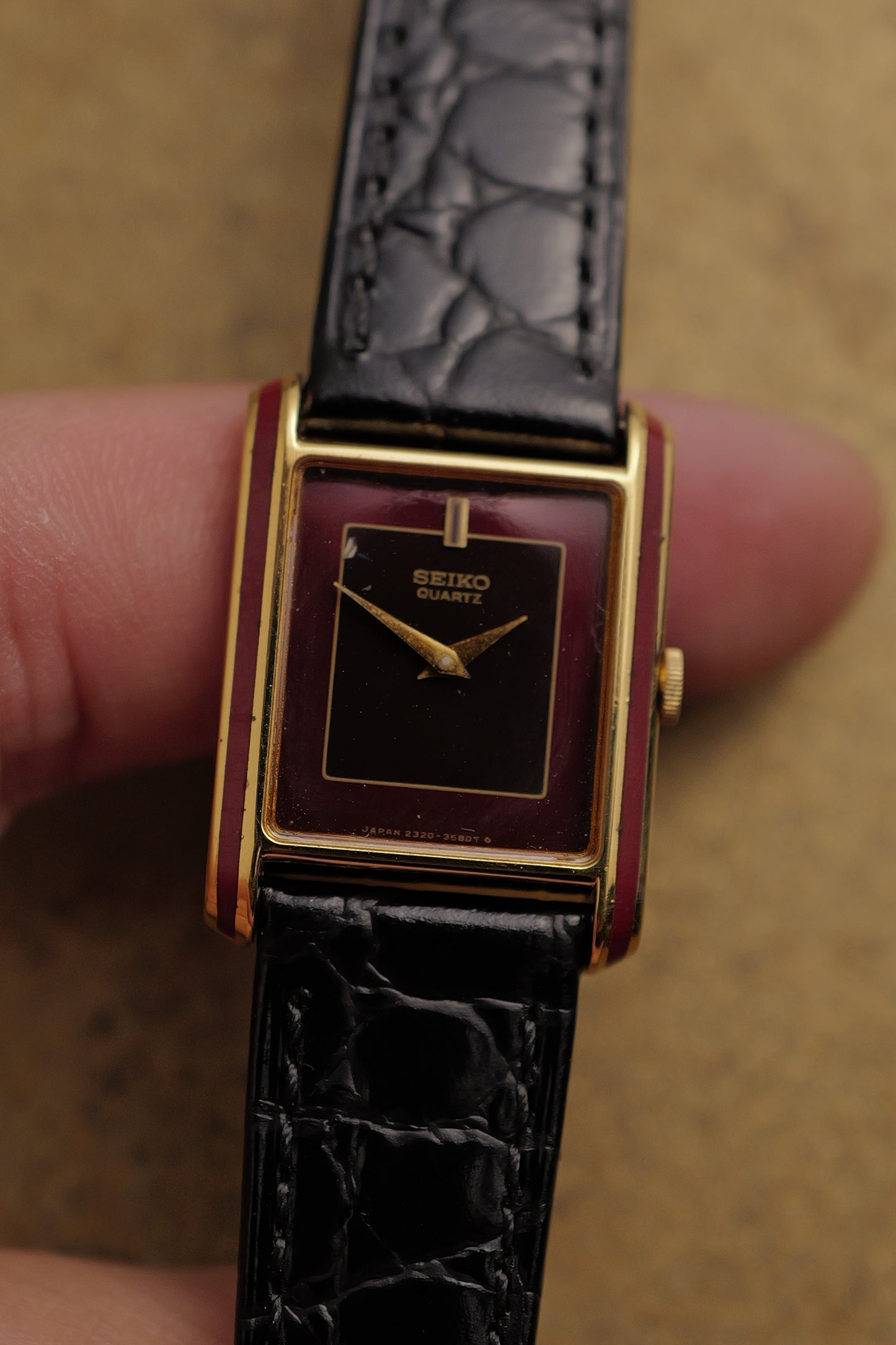 Seiko Tank Art-Deco Lacquer Circa. 1982