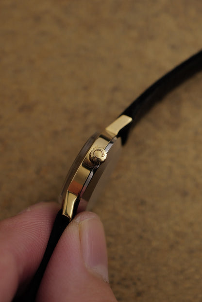 Omega Geneve oval "Linen" Manual winding  w/ original strap buckle