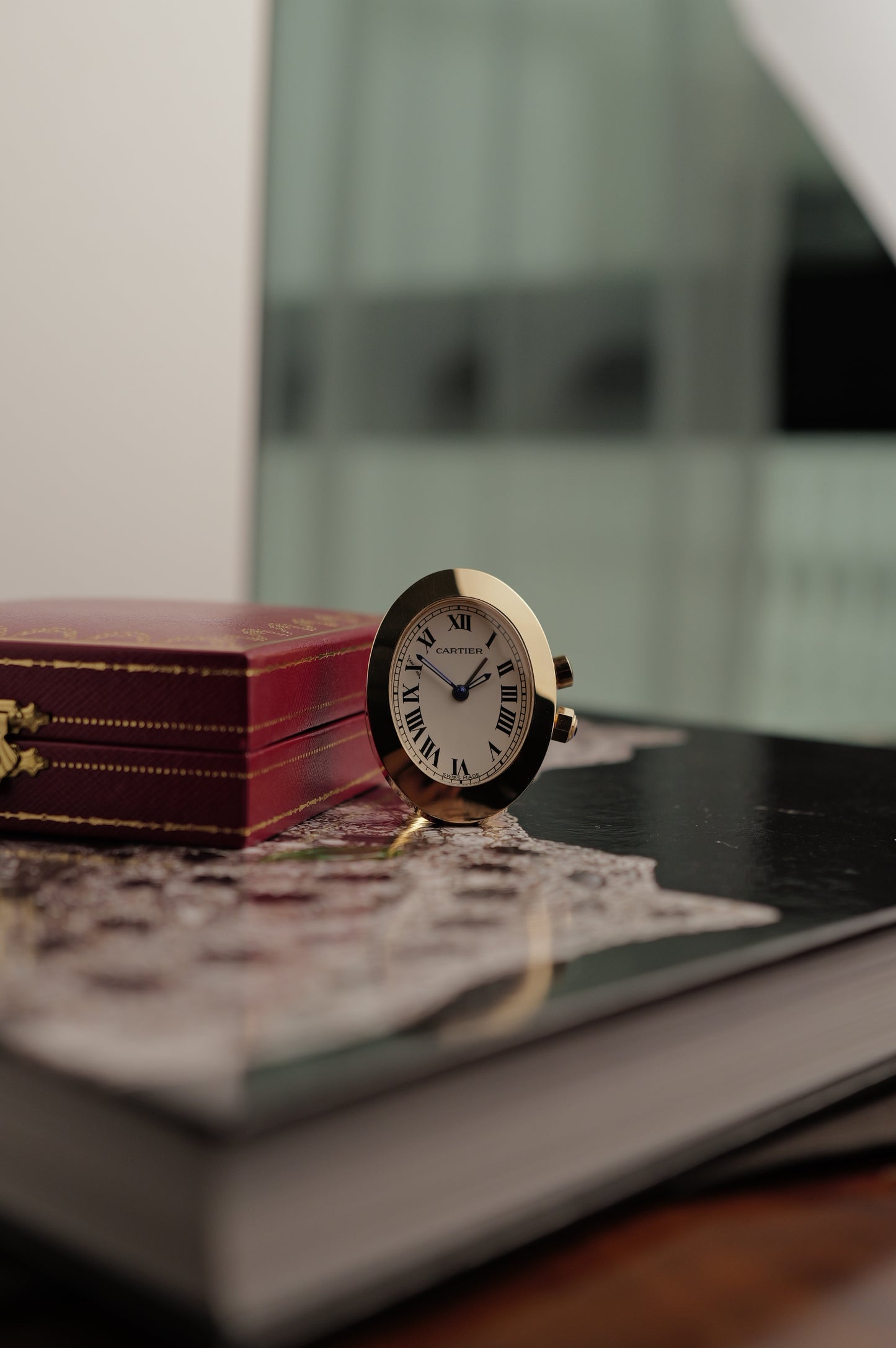 Cartier "Baignoire" Travel Clock with original box