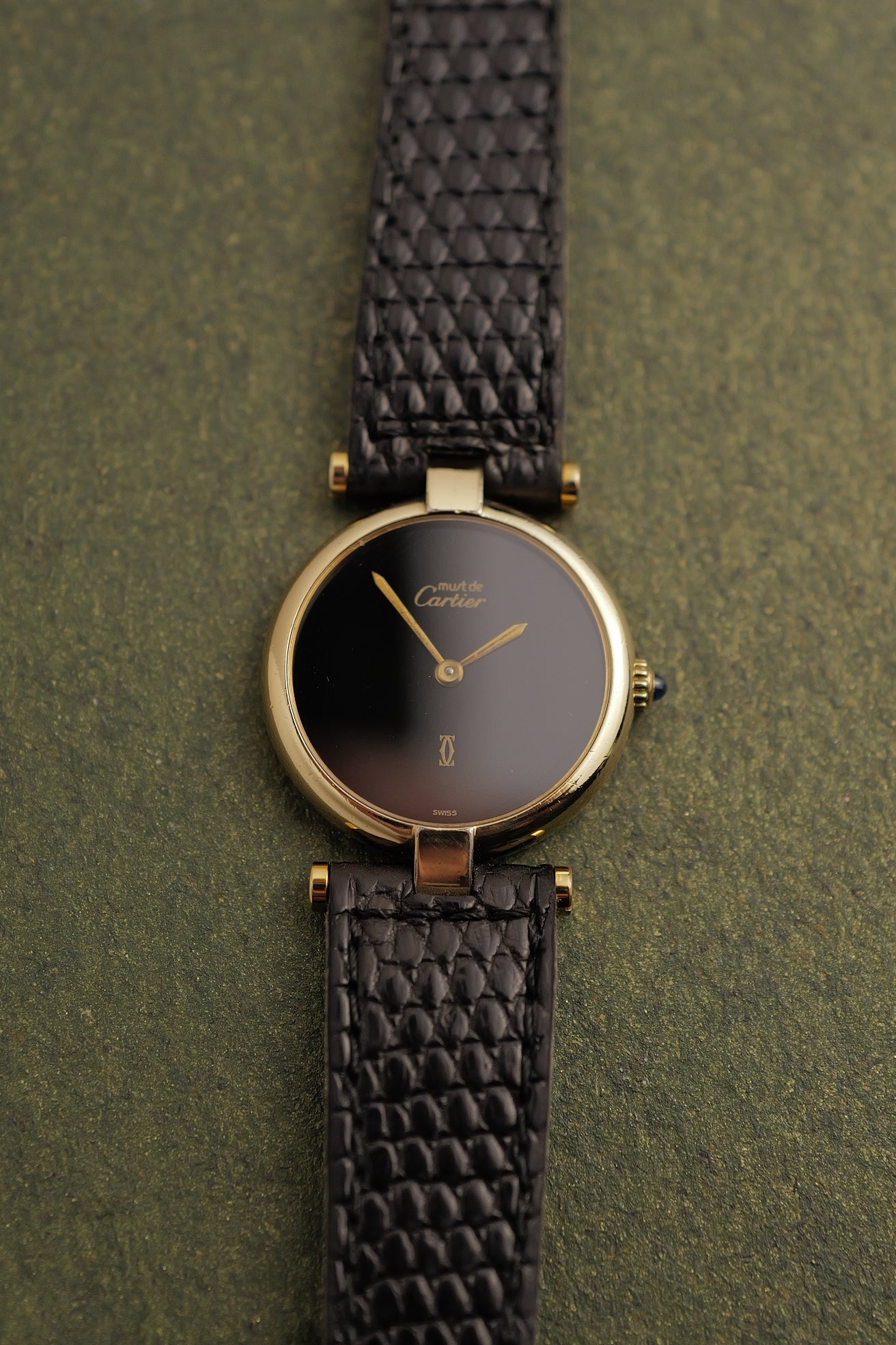 Cartier Vendome "Onyx" Lacquer SM Quartz papers and pouch