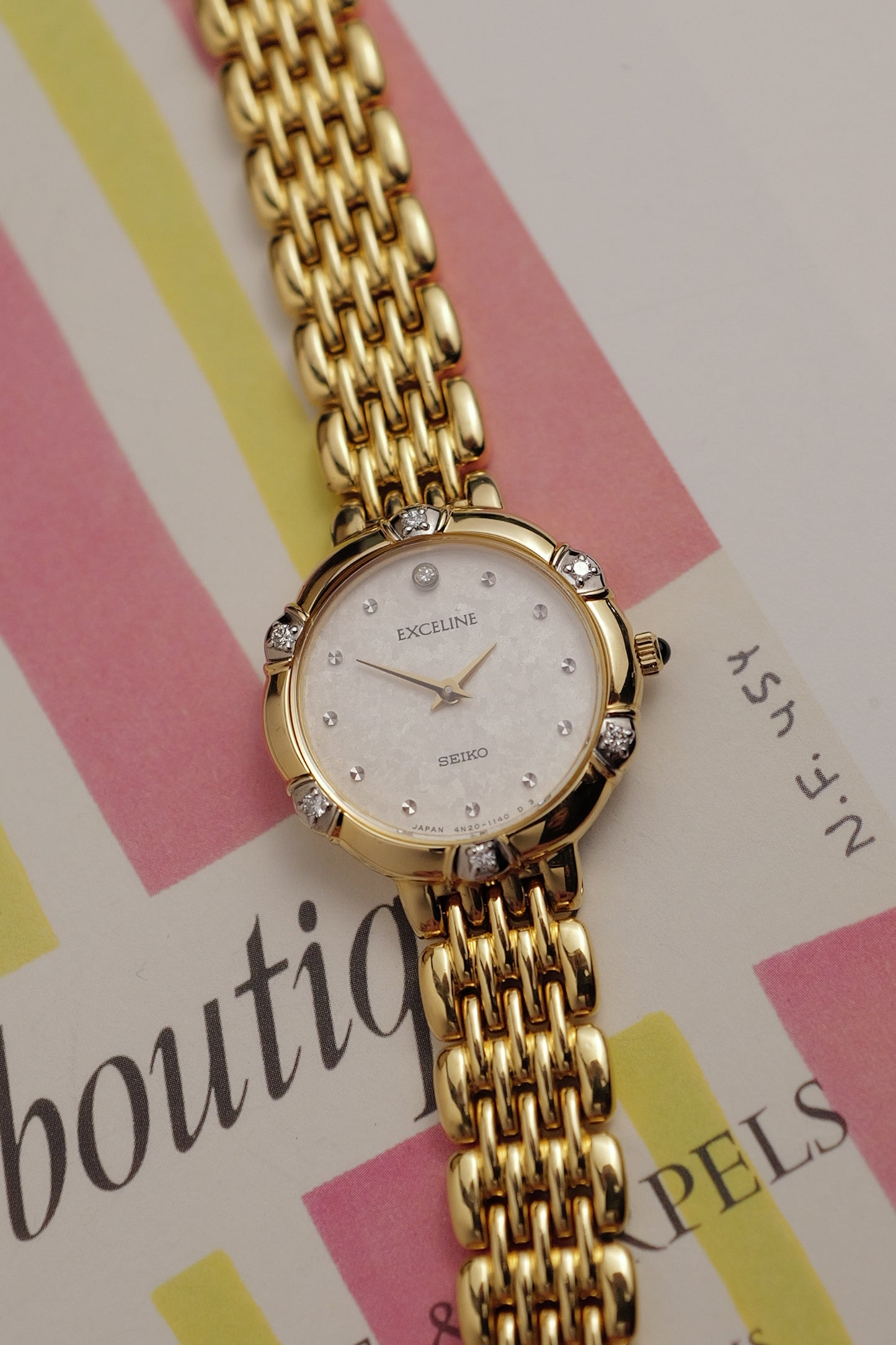 Seiko Exceline with Floral bezel Diamonds  Circa.1990