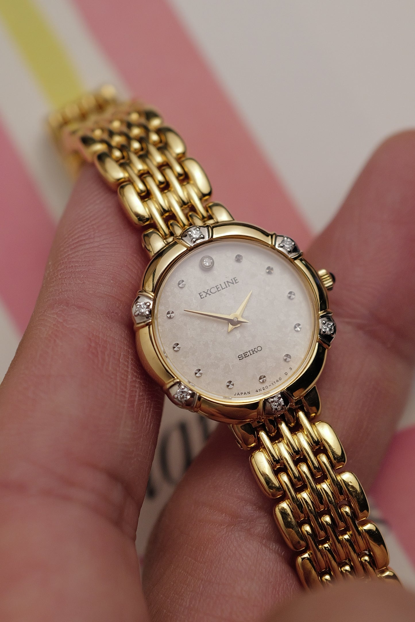 Seiko Exceline with Floral bezel Diamonds  Circa.1990