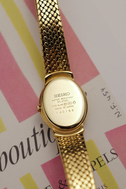 Seiko Exceline Mother of Pearl Oval w/ Diamonds Circa.1991