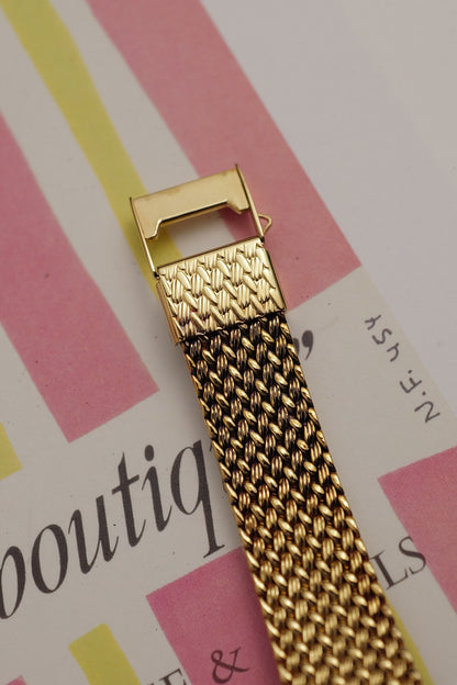 Seiko Exceline Tank in Woven Bracelet Circa. 1985