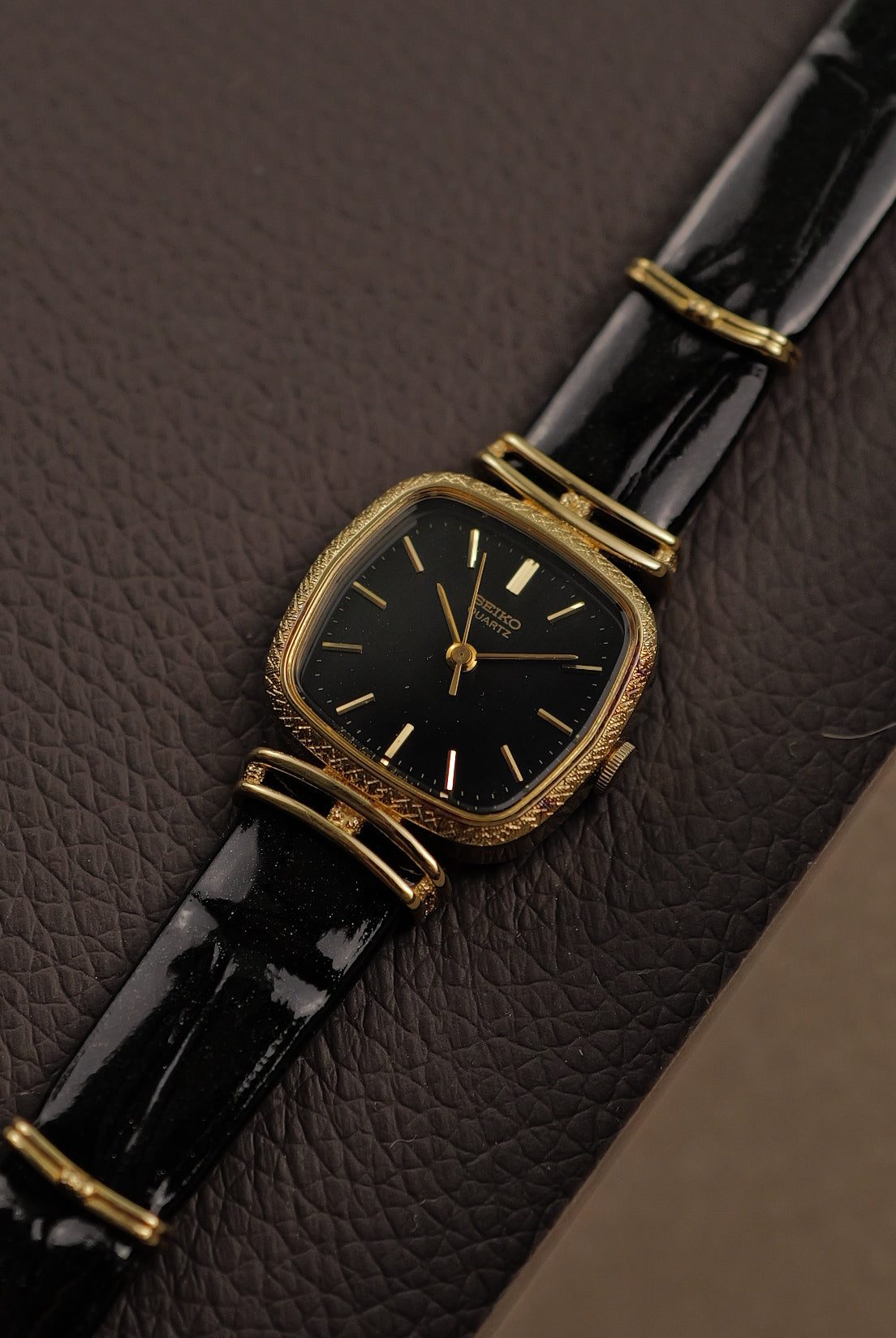 Seiko Quartz "Obsedian Black Art-deco" Circa. 1980