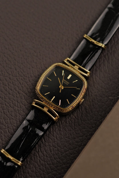 Seiko Quartz "Obsedian Black Art-deco" Circa. 1980