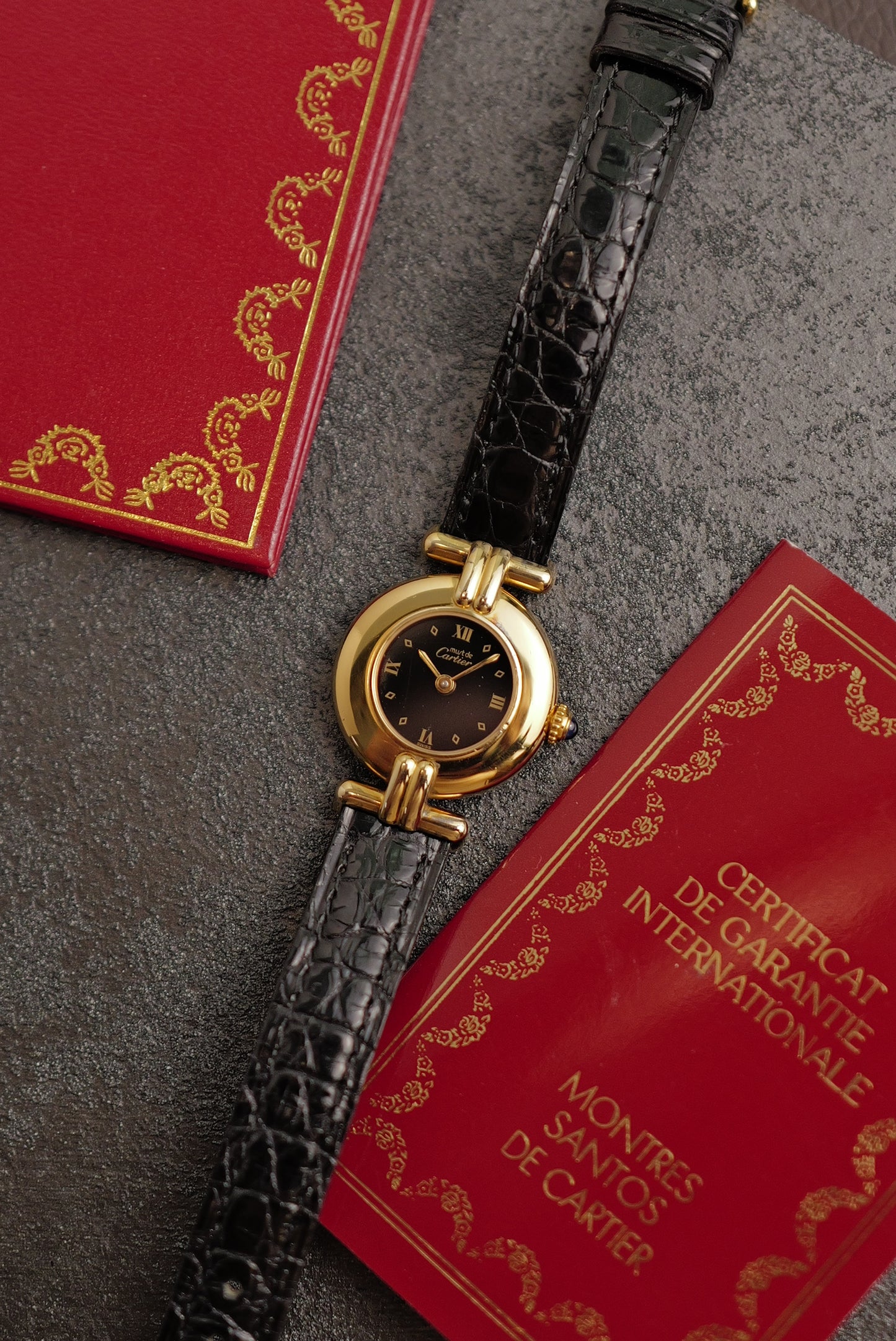 Cartier Colisee " Art-deco Roman" Quartz Circa. 1980s Full set