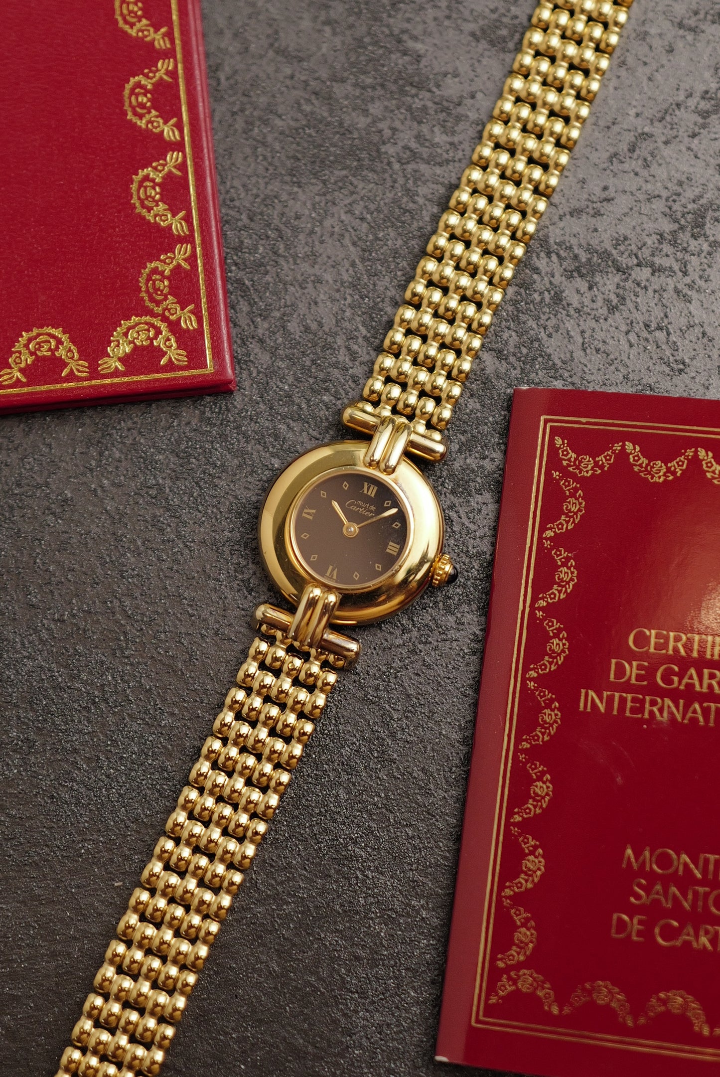 Cartier Colisee " Art-deco Roman" Quartz Circa. 1980s Full set