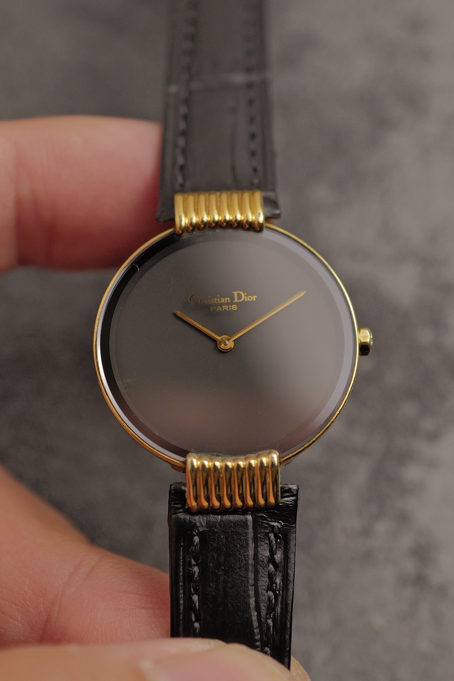 Christian Dior Black-Moon Circa. 1990s Swissmade w/ original buckle