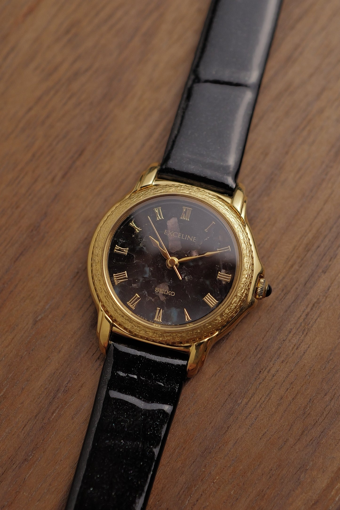Seiko Exceline Black Turquoise Stone Dial Circa. 1992