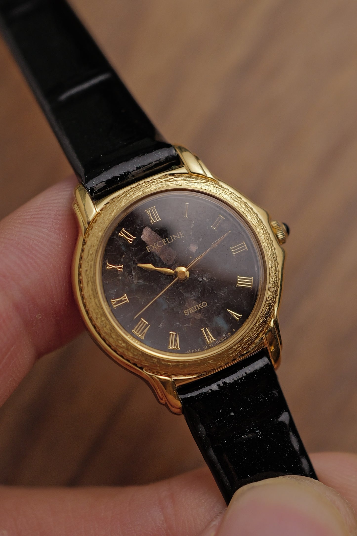 Seiko Exceline Black Turquoise Stone Dial Circa. 1992