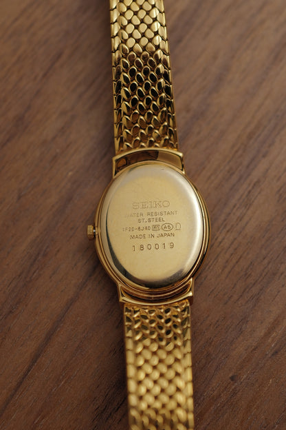 Seiko Exceline Mother of Pearl Oval w/ Diamonds Circa.1991