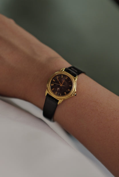 Seiko Exceline Black Turquoise Stone Dial Circa. 1992
