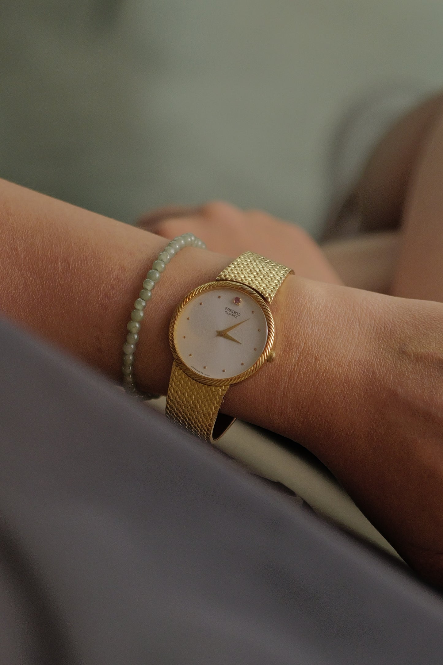 Seiko Quartz "Golden hour" integrated bracelet circa. 1984