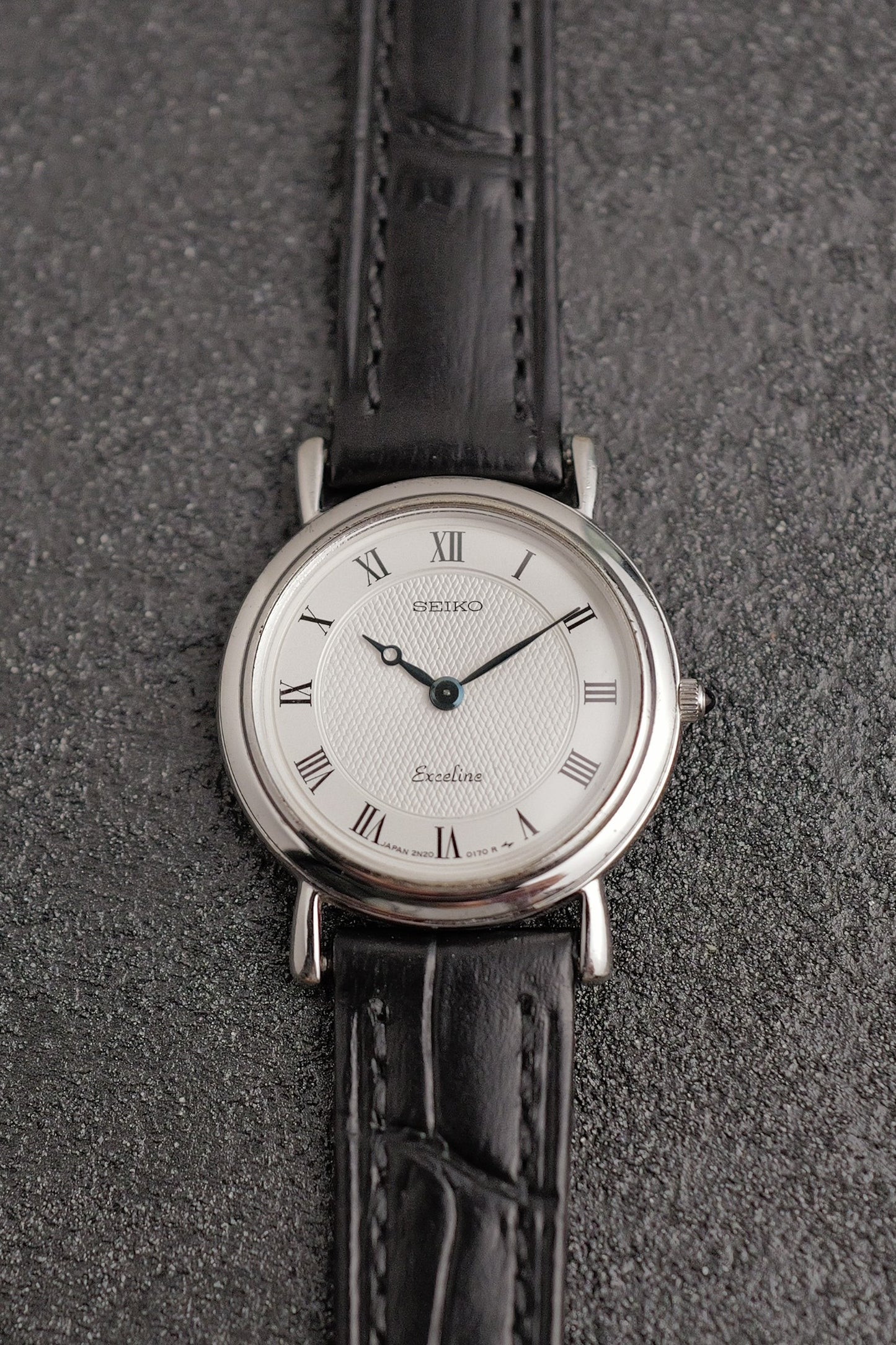 Seiko Exceline Guilloche in steel Circa. 1987