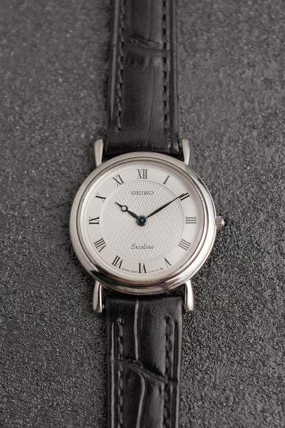 Seiko Exceline Guilloche in steel Circa. 1987