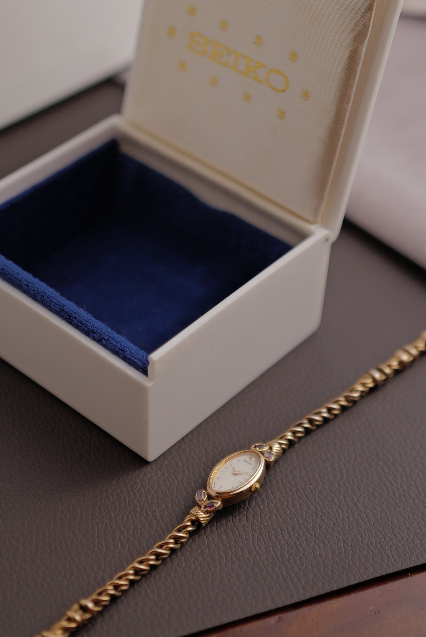 Seiko "Rosevine" in Rosegold Bracelet Circa. 1986 w/ original box