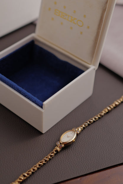 Seiko "Rosevine" in Rosegold Bracelet Circa. 1986 w/ original box