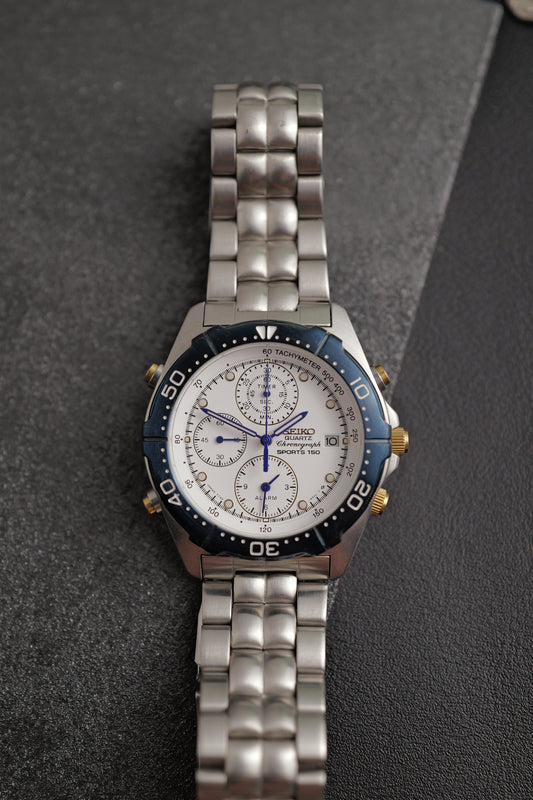 Seiko Sports Chronograph "Blue steel Circa. 2000