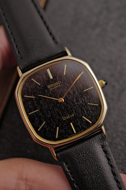 Seiko Dolce “ Onyx Bark” Solid 10k gold Case circa. 1981