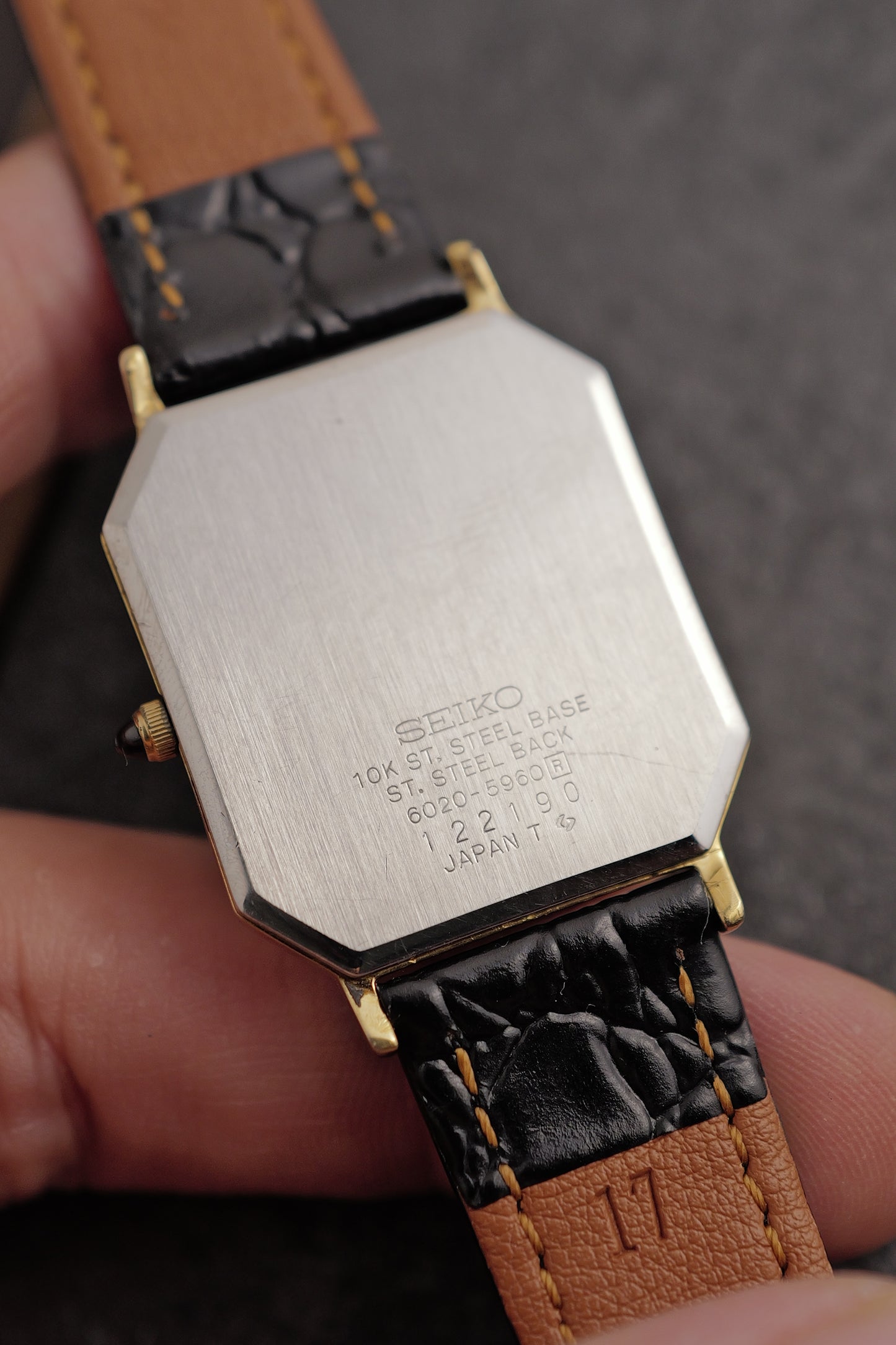 Seiko Dolce “Art deco tank” 10k solid case circa. 1991
