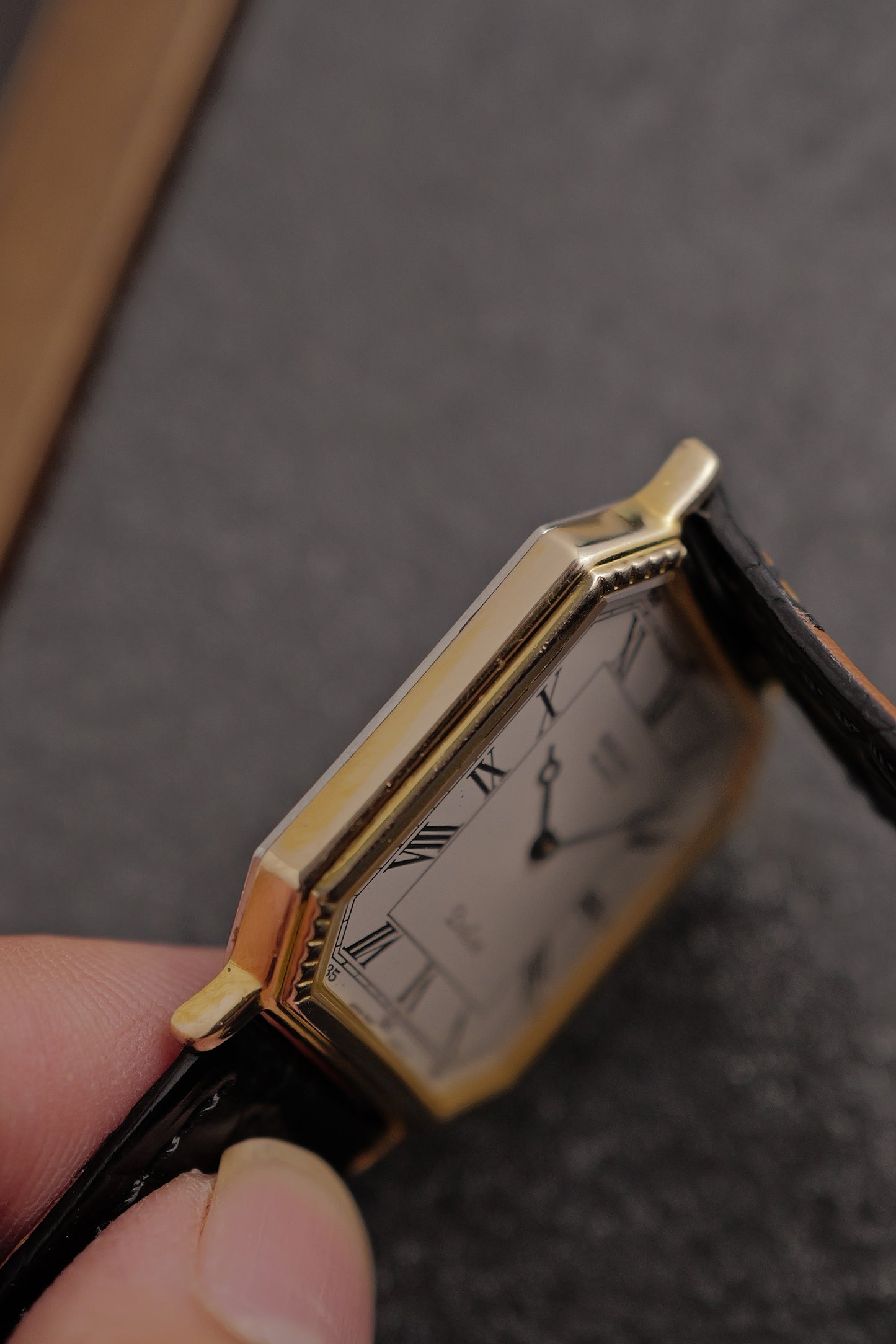 Seiko Dolce “Art deco tank” 10k solid case circa. 1991