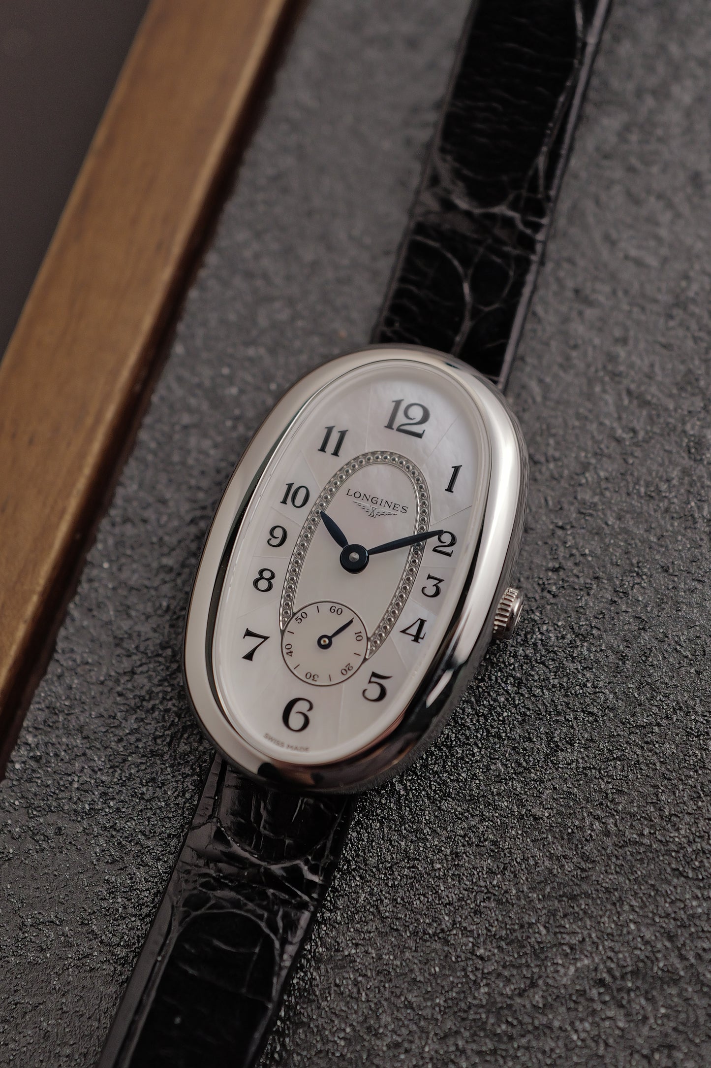 Longines Symphonette “Baignoire” Mother of pearl w/ full box and paper