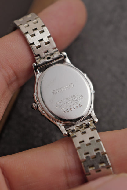 Seiko Exceline Mother of Pearl Diamond Bezel on custom bracelet Circa. 1992