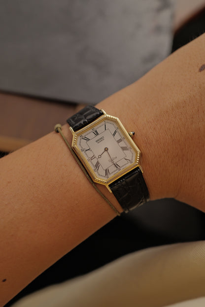 Seiko Dolce “Art deco tank” 10k solid case circa. 1991
