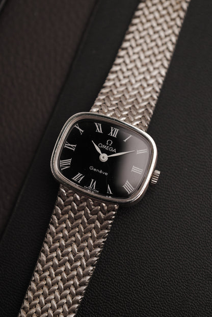 Omega Geneve "TV" on integrated custom bracelet circa. 1970s