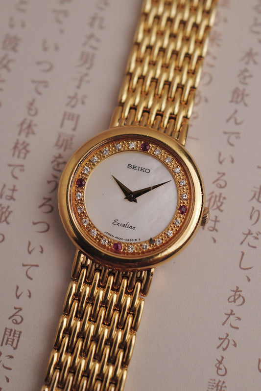 Seiko Exceline Mother of Pearl "RUBY' Circa. 1990