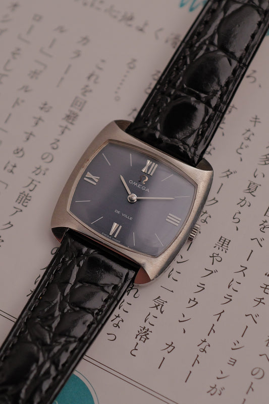 Omega De-ville "Cushion' Linen Dial Circa. 1970s