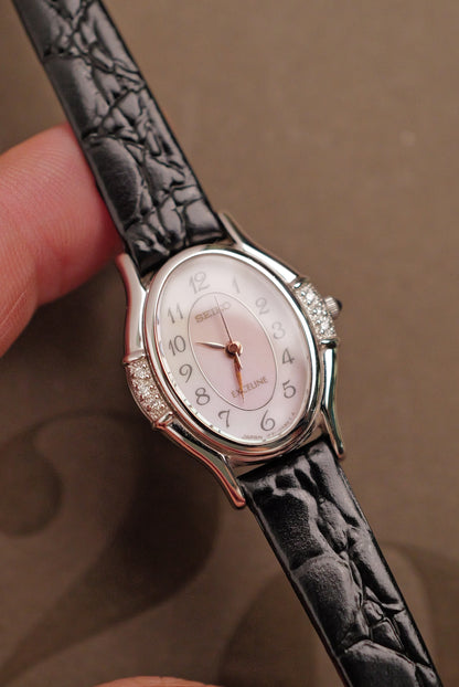 Seiko Exceline "Pink" Mother of Pearl Diamond Bezel Circa. 1992