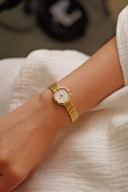 Seiko Exceline with Floral bezel Diamonds Circa.1990