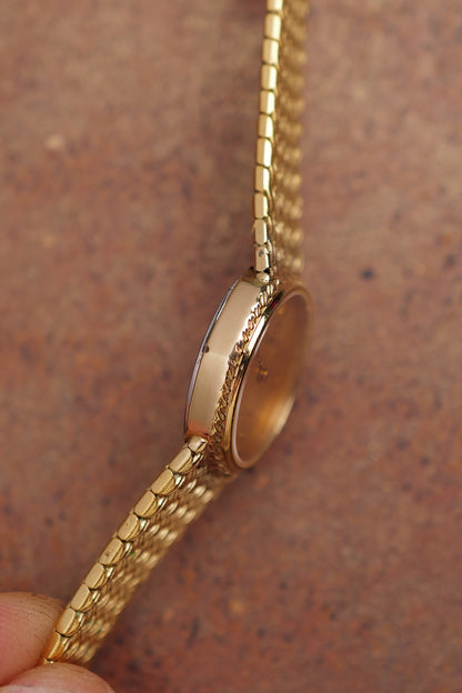 Omega de-ville "mini oval" Linen dial Integrated bracelet