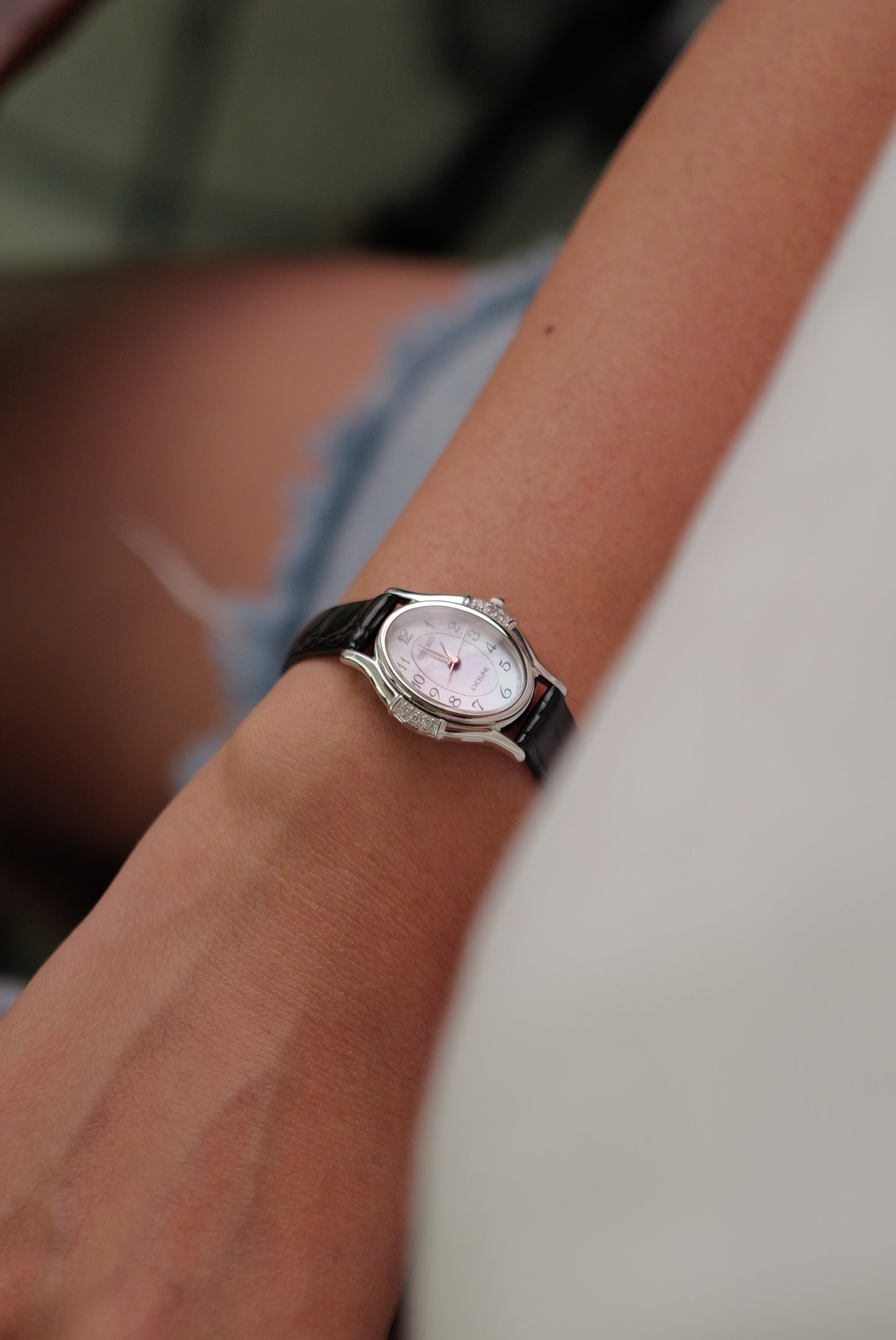 Seiko Exceline "Pink" Mother of Pearl Diamond Bezel Circa. 1992