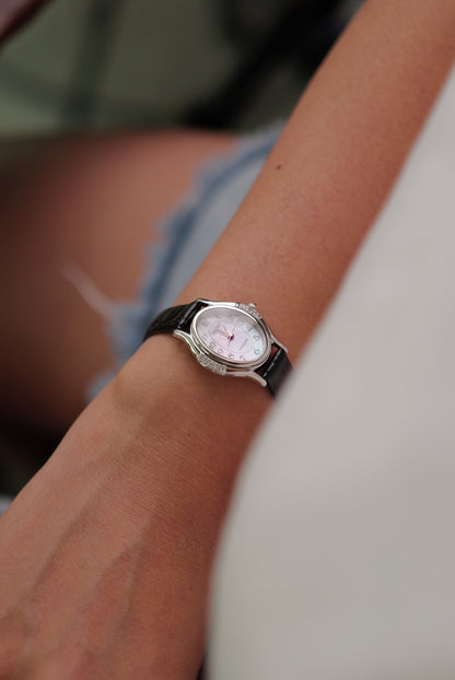 Seiko Exceline "Pink" Mother of Pearl Diamond Bezel Circa. 1992