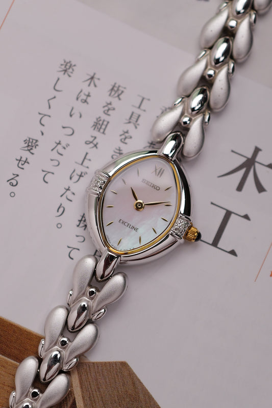 Seiko Exceline Mother of Pearl dial Tear-drop Bracelet Circa.1992