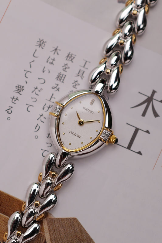 Seiko Exceline Mother of Pearl dial Tear-drop Bracelet Circa.1997