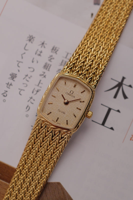 omega De-ville "waffle" Integrated Bracelet Circa. 1980s