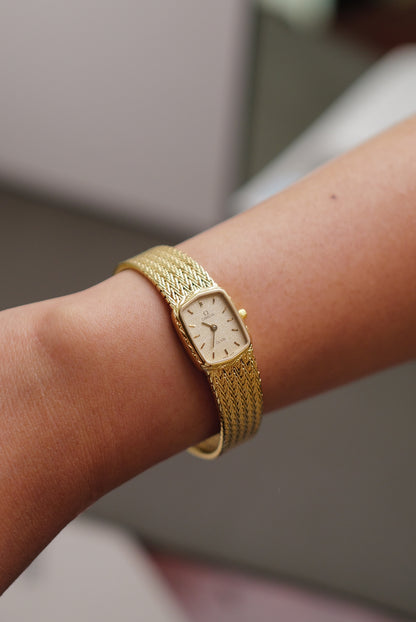 omega De-ville "waffle" Integrated Bracelet Circa. 1980s