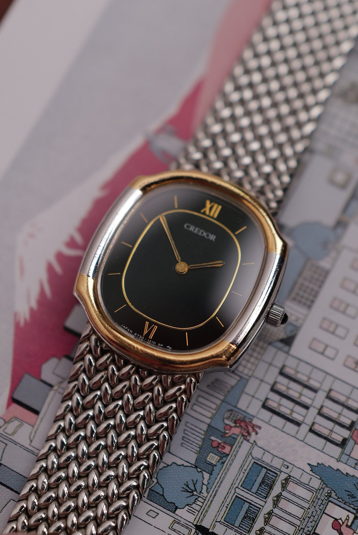 Credor Ladies Green Tiger eye Stone dial Circa. 1995